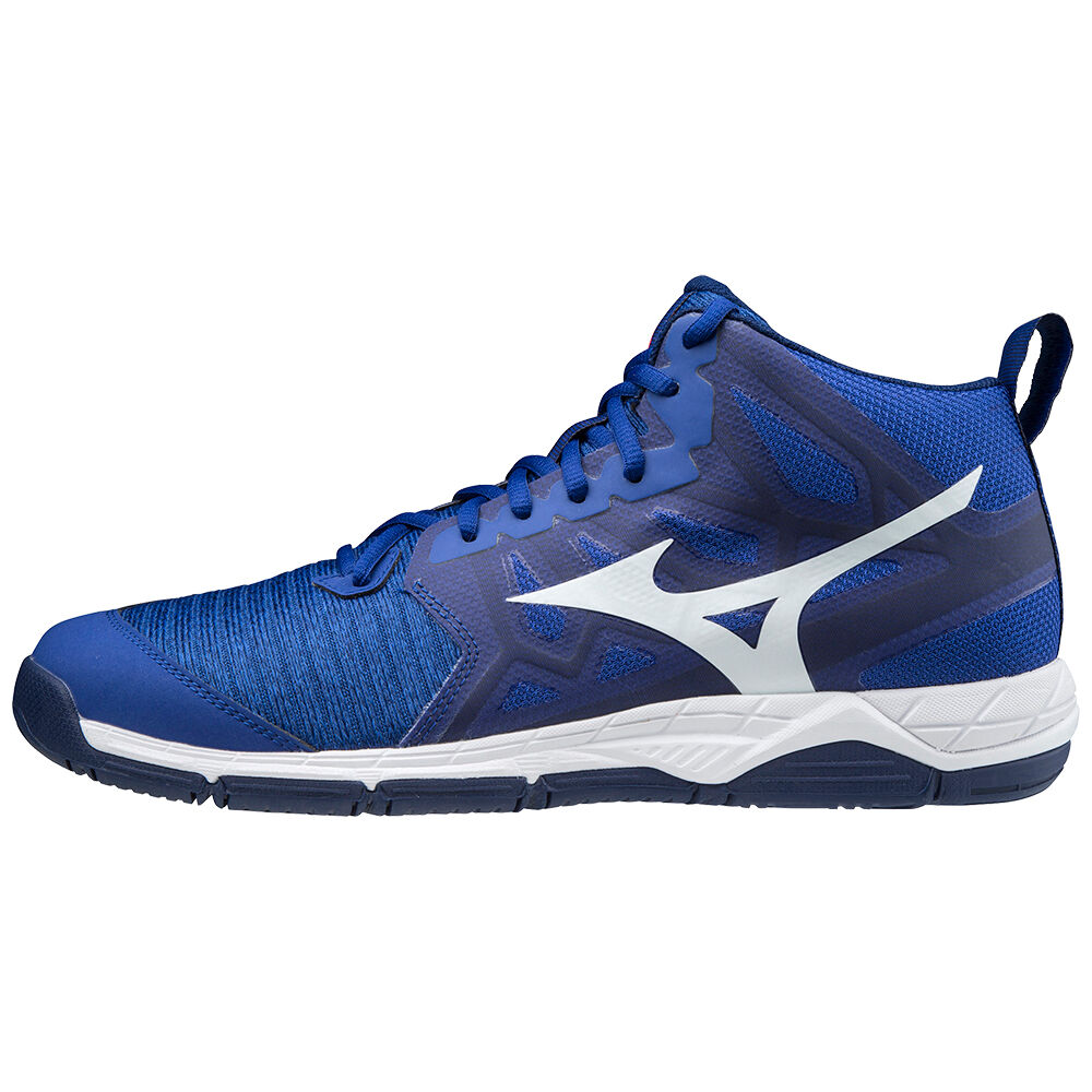 Sapatilhas Voleibol Mizuno Wave Supersonic 2 Mid - Homem - Azuis/Branco/Rosa - KNZDF0892